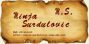 Minja Surdulović vizit kartica
